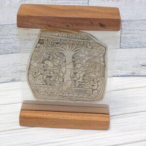 TREE OF LIFE STONE   Izapa Chiapas Mexico In Framed Glass